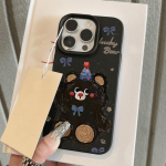 Nahatunnetusega telefoni&uuml;mbris iPhone 11 13 16 Pro Maxile, iPhone XR XS Maxile, 14 15 Pro Maxile, 12 13 Pro Maxile, 16 Plusile, 13 Prole, 14 Prole, multifilmimaalinguga makarooniv&auml;rvides iPhone 16 Pro Max roosa