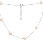 H&otilde;bedast kaelakee looduslike barokkp&auml;rlitega, kaal 8,18 g (2175025) 40-45cm valge