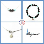 Pierres et Min&eacute;raux. Parure Bracelet Collier Larimar de R&eacute;publique dominicaine + Perles Taille personnalisable.