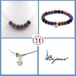 Parure - A Bijoux - Oeil de Tigre violet - Am&eacute;thyste - L&eacute;pidolite - Taille personnalisable
