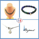 Pierres et Min&eacute;raux. Parure bijoux Bracelet Collier 20 Perles Azurite Chrysocolle 8 mm. Taille personnalisable.