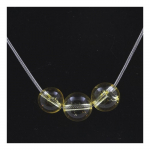 Pierres et Min&eacute;raux. Collier 3 perles Citrine 8 mm Chaine en acier inoxydable.