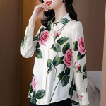 Naiste lilleline p&uuml;stkrae s&auml;rk, lahtised V-kaelusega topid, vabaaja pluss suuruses topid XXXXXL