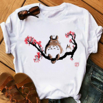 Totoro Studio Ghibli T-s&auml;rk Naiste Anime T-s&auml;rk Cartoon Graafiline Harajuku 90ndate suvi T-s&auml;rk Naiste Topid T-s&auml;rgid L&uuml;hikeste varrukatega S