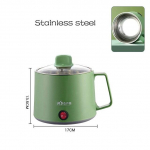 Multifunktsionaalne k&uuml;psetusmasin Mittenakkuva pann, elektriline riisipliit, roostevabast terasest keedupott Kodumajapidamiste &uuml;hiselamu kuumpott 1-2 inimesele S-Stainless steel roheline