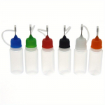 6-pakendilised t&auml;ppisotsikuga vedelikupudelid liimi, tindi, akr&uuml;&uuml;lv&auml;rvi jaoks &ndash; vastupidav plast, ideaalne isetegemise ja kunstiprojektide jaoks 6pcs