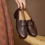 Krazing Pot Veisenahast Moodsad Kevad S&uuml;gis Madala Kontsaga Slip-on Metalllilled Naiste &Uuml;mara Ninaga Vaba Aja Kingad 35 pruun