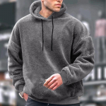 Lambavillased kapuutsid Talvine korallivillane &uuml;hev&auml;rviline kapuuts Meeste dressipluus Jooksurid Mood lahtised &uuml;lisuured fliisist pullover T&auml;navar&otilde;ivad 2XL hall