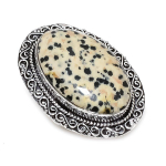 Natural Dalmation Jasper Gemstone 925 Sterling Silver Jewelry Ring Size 10 f2w57