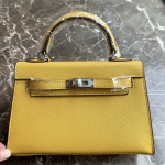 24 uus ehtsast nahast naiste kott peopesa mustriga mini 22CM25 kott h&otilde;bedane pandlaga k&auml;ekott &uuml;he &otilde;laga 22CM+2 shoulder straps without lock kollane