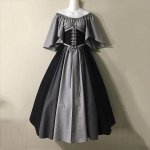 Cosplay kost&uuml;&uuml;m Keskaegne V&auml;rviline Retro Ise-kohanduv Seelik Liblikasvarrukatega Seelik Suur Seelik &Uuml;he &otilde;laga Kleit Naissoost Cosp S hall v&auml;rv