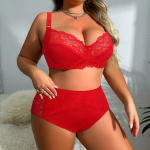 Lilleline pitspesu naistele Suures suuruses rinnahoidjakomplekt D Cup XL 2XL 3XL 4XL 5XL 6XL Full Cup rinnahoidjad ja &uuml;li&otilde;hukesed alusp&uuml;ksid 110D punane