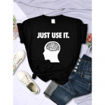 Lihtsalt Kasuta Oma Aju t-s&auml;rk Naised Naljakas Loovus T-s&auml;rk meestele Vabaaja Pehme L&uuml;hikeste Varrukatega O-kaelusega Hingav Naiste Top S