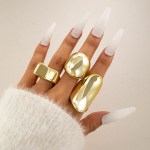 3 TK Euroopa stiilis moodne kuldne sileda geomeetriaga s&otilde;rmuste komplekt, ehtekomplekt naistele, t&uuml;drukute peole, lihtsad s&otilde;rmes&otilde;rmused