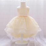 Pits-lillet&uuml;drukute kleit Pulma-balli kleit Trailing Tutu Kleitseremoonia V&otilde;istluspidu Laste riided Vestido T&uuml;drukule 70cm valge