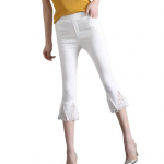 Naiste k&auml;rbitud p&uuml;ksid, &uuml;hev&auml;rvilised, elastsed suvised laienevad p&uuml;ksid, pitsist &otilde;mblusega trimmitud, tihedad taskutega retuusid S must