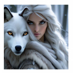 5D DIY Teemantmaal Ristpiste Naine ja Valge Hunt T&auml;isruut Teemanttikand Mosaiikkomplekt K&auml;sit&ouml;&ouml; Kodukaunistus Kingitus Round 50x50cm