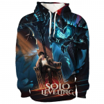 Harajuku Anime Solo Leveling Sung Jin Woo graafiline kapuutsiga pusa meestele, lahtised pikkade varrukatega dressipluusid, moodsad manga kapuutsid, meeste riided 3XL