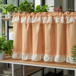 Tikitud lillelised l&uuml;hikesed kardinad Elutoa kardinad magamistoa uste akende rulood One Size