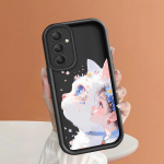 Pehme silikoonist ruudukujulise redeliga printimismustriga telefoni korpus T&auml;iskaanega kaamera p&otilde;rutuskindel kaitse kummist &uuml;mbris Samsungile Samsung A26 5G valge