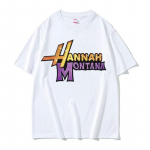 Uus Hannah Montana Logo T-s&auml;rk Naistele Unisex Suvine Vabaaja L&uuml;hikeste Varrukatega T-s&auml;rk Unisex Moodne Esteetiline Trend T-s&auml;rk Streetwear M valge