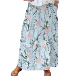 Naiste vabaaja vaba Boho elastne v&ouml;&ouml;koht A-Line Beach Flowy Swing Vacation Maxi seelik taskuga S