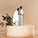 Pulmatordi kaunistus Mini Uudsus Pruut Peigmees Kuju Kihluspidude jaoks White Suit