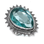 Green Amethyst Gemstone Handmade 925 Sterling Silver Jewelry Ring Size 7 i6i22