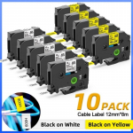 Kaasaskantav k&auml;eshoitav etiketimasin Mini t&ouml;&ouml;stusprinter Tr&uuml;kkige toru Kleepuv etikett Satiinlint Kangast etikett 10PK Standard White