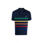 Polo Ralph Lauren SS22 Triibuline L&uuml;hikeste Varrukatega Puuvillane Polo S&auml;rk Meeste Topid Sinine 710860412-001 XXL