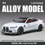 1/24 M&otilde;&otilde;tkava BMW M4 Sport Sulamist Auto Mudel Simulatsioon Valatud M&auml;nguasi S&otilde;idukite Kogumine Kodu Kaunistus Laste Poisi S&uuml;nnip&auml;eva Kingitus M&auml;nguauto valge