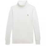Polo Ralph Lauren pusa FW23 &uuml;hev&auml;rviline logoga tikand k&otilde;rge kaelusega pikkade varrukatega laste pusa valge 323952435-003 XL