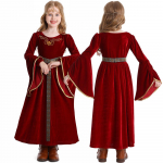 Retro paleeballi trompetivarrukatega Halloweeni kost&uuml;&uuml;m lastele - Euroopa keskaegne cosplay-riietus esinemisteks 150 cm