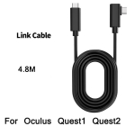 Link virtuaalreaalsuse peakomplekti kaabel Quest 2 ja Quest jaoks 4,8 m k&uuml;&uuml;narnukk voolujooneline