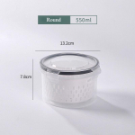 K&uuml;lmkapp Hoiustamine K&uuml;lmkapi korraldaja V&auml;rskete k&ouml;&ouml;giviljade ja puuviljade kastid &auml;ravoolukorv hoiukonteinerid sahver k&ouml;&ouml;gi korraldaja( &Uuml;mmargune/ruut/ristk&uuml;lik) Round-550ML valge