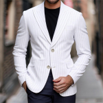 Men's casual business slim fit single breasted suit jacket XXL
