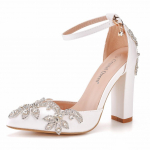 7 cm paksune konts terava ninaga kingad &otilde;&otilde;nsad kingad ruutjuure sandaalid rhinestone pulmakleidikingad naistele valged pruudi pulmakleidikingad teemant 35