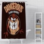 Tasmaania kuradiga koomiksist du&scaron;ikardin Veekindel pol&uuml;esterkangas V&auml;rvilised vannikardinad Kodu vannitoa sisustus Kardin konksudega YL180x210cm brown