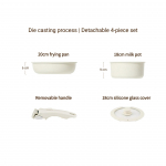 Eemaldatava k&auml;epidemega k&ouml;&ouml;gin&otilde;ude komplekt Graniitkattega mittekleepuvad potid Piimapott Praepann Kastrul Kompaktne k&ouml;&ouml;gikomplekt Virnastatav hoiustamine Induktsioonpliidi pott 4pcs