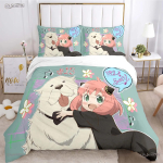 Armas Spy x Family Multikas Anime Tekikate Naljakas Kawaii Voodipesukomplektid Pehme Tekikate ja Padjap&uuml;&uuml;rid &Uuml;he-/Kahe-/Queen-/King-suuruses EU Single 135x200cm