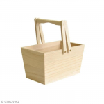 Panier en bois &agrave; d&eacute;corer - ARTEMIO - 16 x 10 x 9 cm - Beige - Objet - Mixte