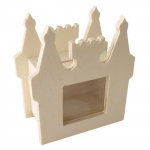 Tirelire - PW International - Ch&acirc;teau - Bois brut - 9.5x10.5x5 cm - Personnalisable beež