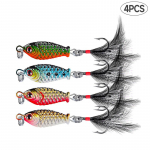 4tk 3cm 5g 4 v&auml;rviline kalap&uuml;&uuml;gis&ouml;&ouml;t Vib Seotud suled Lusikas Kunstlik p&uuml;&uuml;gilant Bass Big Eye jaoks 4pcs/set