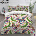 V&auml;rviline liblika- ja lilleline tekikoti komplekt king-size liblikate teemaline voodipesukomplekt lastele t&uuml;drukutele tekikott padjap&uuml;&uuml;rid EU single(135x200cm)