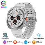 2025 Uus Nutikell Kell 7 mees naine Sport V&auml;ljas Kompass Bluetooth K&otilde;ne 32GB NFC S&uuml;dame l&ouml;&ouml;gisagedus Ilm Samsungi Nutikellale silicone valge