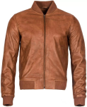 K&auml;sitsi valmistatud nahkjakk Bomber T&otilde;mblukuga Stiilne Meeste Mood Ehtne Lambanahk Viimane Biker 3XL pruun