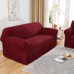 K&otilde;rge elastne mulliv&otilde;rguga diivanikate 1/2/3/4 seelikuga, universaalne igaks hooajaks, lemmiklooma mustusevastane 1 seater burgundiapunane