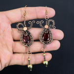 Granaat Ehted, 999 Vasktraadiga M&auml;hitud K&otilde;rvar&otilde;ngad, K&auml;sitsi Valmistatud V&auml;&auml;riskividega Ehted K&otilde;rvar&otilde;ngad M&auml;lestusp&auml;evaks 3.55 Inches