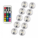 10 tk Mini Sukeldatav RGB LED Valgusti Kaugjuhtimispuldiga Vaasi Akvaariumi Mullivanni Basseini jaoks