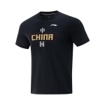 Li Ning Kiiresti kuivav &Uuml;mmarguse kaelusega L&uuml;hikeste varrukatega T-s&auml;rk Unisex Topid Must AHSV057-1 M